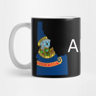 Idaho Flag State Outline AF (white) Mug